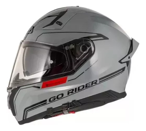 Casco Integral Nzi Go Rider Liso Negro Gris Talle M