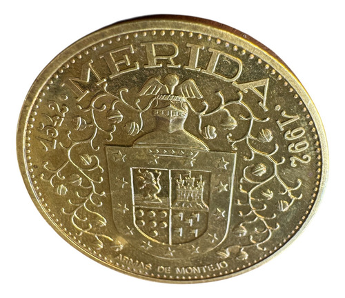 Moneda Conmemorativa Del 92 Palacio Municipal Mérida, Yuc. (Usado)