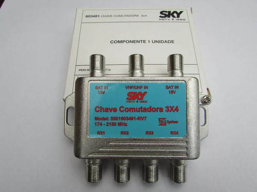 Chave Comutadora Sky 3x4  15 Pçs 