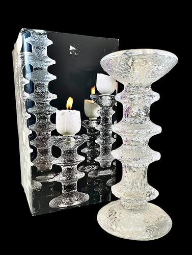Candelabro Timo Sarpaneva Mid Century Cristal Escandinavo (Usado)