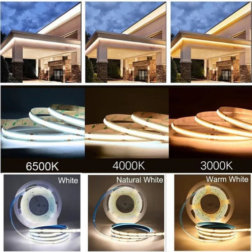 5x Fita Led Cob 5mt 320 Leds/m Branco Frio 6500k C/ Fonte