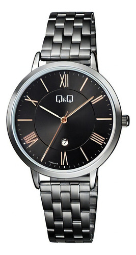 Reloj Metalizado Hombre Negro Q&q Mod A469j