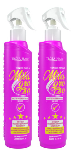 2 Tônico Milagroso P/ Crescimento E Anti Queda 300ml Tróia