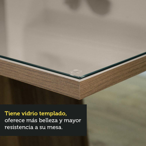Juego Comedor Moscou Plus Madesa Tapa De Vidrio Y 4 Sillas