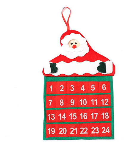 Calendario De Pared De Papá Noel De Terciopelo Navideño