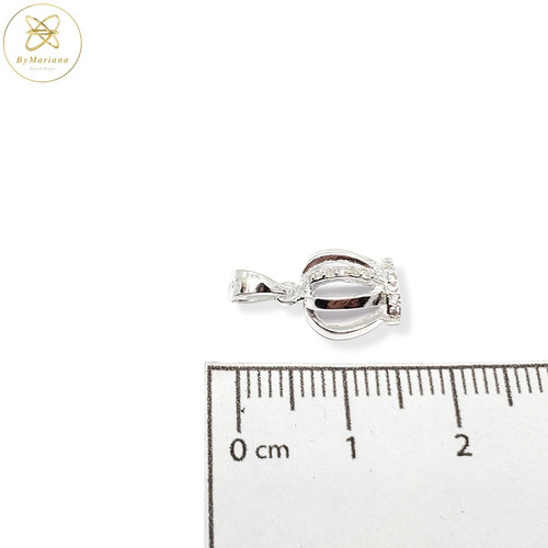Imagen 4 de 6 de Dije Plata Rodinada Con Cubic Corona Chica Bombe