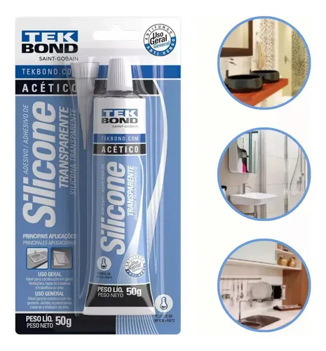 Silicone Acético Vedação Uso Geral 50g Transparente Tek Bond