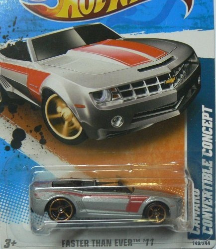 2011 Hot Wheels Camaro Convertible Concept Silver # 149/244