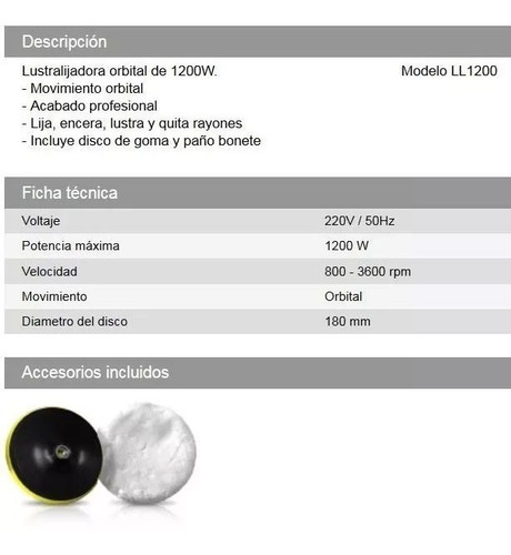 Imagen 4 de 7 de Daihatsu | Lustralijadora / Pulidora Rotativa | 1200w | 220v