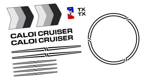 Adesivos Antiga Caloi Cruiser Tx 1987 Preto