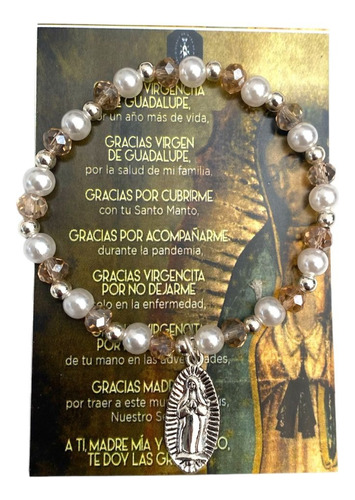 Paq. 10 Pulseras Recuerdo Virgen De Guadalupe Con Tarjeta