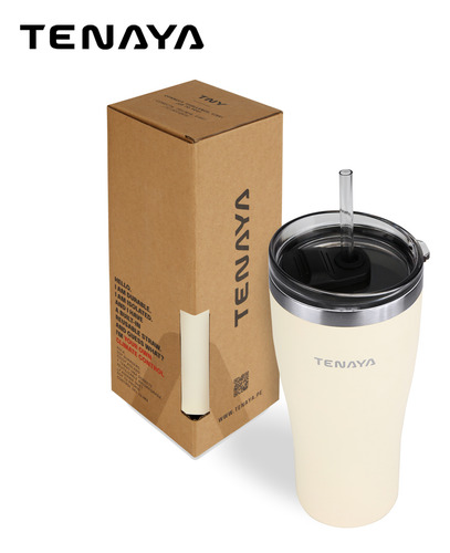 Vaso Tenaya Acero Inoxidable 900ml Tapa A Prueba Derrames, C