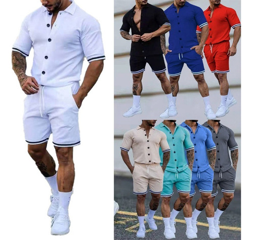 Conjunto De Dos Piezas De Camisa De Manga Corta Para Hombre