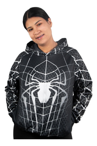 Sudadera Sublimada Spiderman Venom Negro Invierno