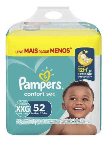 Pampers Confort Sec Xxg X 52 Unidades Género Sin Género Tamaño Extra Extra Grande (xxg)