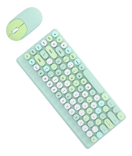 Teclado Y Ratón Usb, Inalámbrico, Bonito Mix De Colores, 86