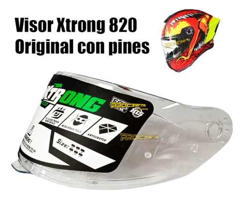 Visor Xtrong 820 Original Para Casco Tipo Pista 