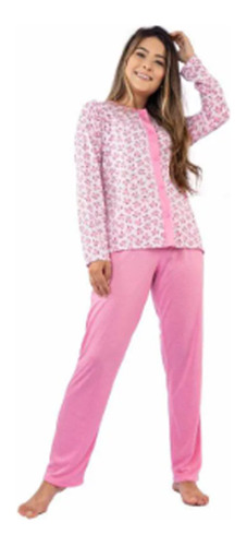 Pijama Feminino Aberto 2021 Malha 40 A 48 Formosa Inverno