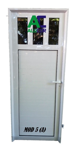 Puerta Aluminio Blanco Reforzada 80 X 200 Vidrio Envio Grati