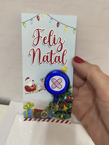 Enfermagem Lembrancinha De Natal - 50 Card Com Porta Crachá