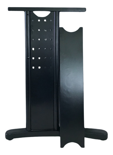 Pé De Mesa Sobrepor Com Calha Para Passar Fio Preto L/direit