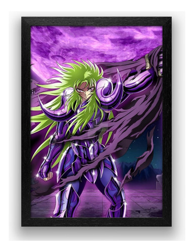 Cuadro Caballeros Del Zodiaco 51x36 Madera Vidrio Poster