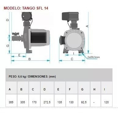 Imagen 3 de 3 de Bomba Agua Presurizadora Rowa Tango Sfl 14