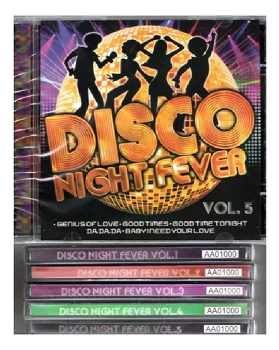  Kit Com 5 Cds Disco Night Fever Vol.1, 2, 3, 4,5  - Anos 70