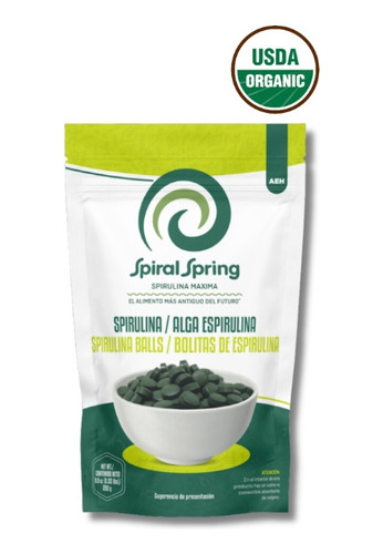 Spirulina Orgánica Natural 500 Bolitas Contiene Complejo B