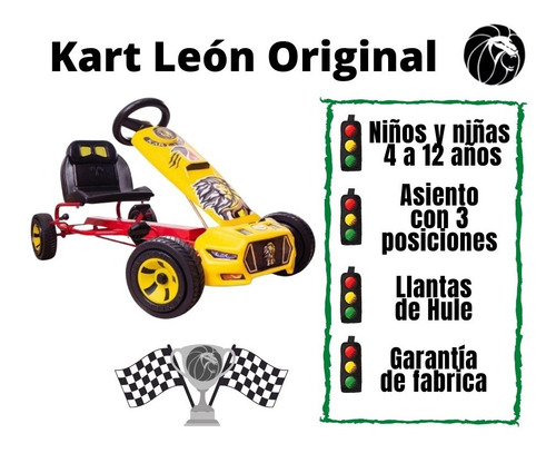 Carrito Montable A Pedales Go Kart Leon Niñas Rosa Mod. 2020