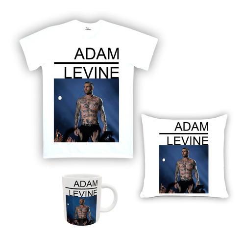 Kit Camiseta, Almofada E Caneca Adam Levine