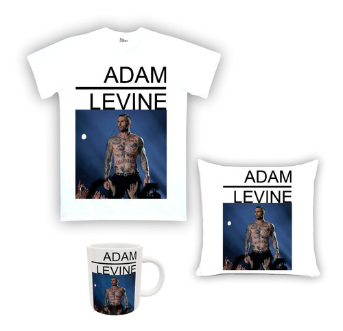 Imagem 1 de 1 de Kit Camiseta, Almofada E Caneca Adam Levine