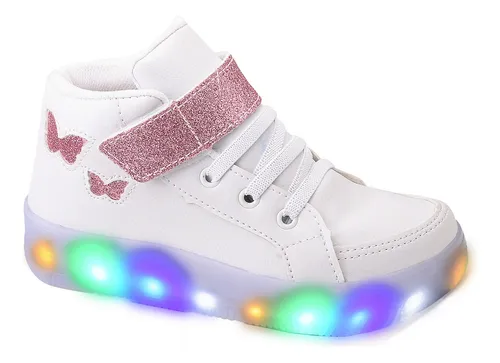Tenis de led branco feminino discount