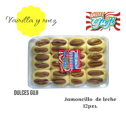 Jamoncillo De Vainilla Con Nuez Guji (12 Piezas)