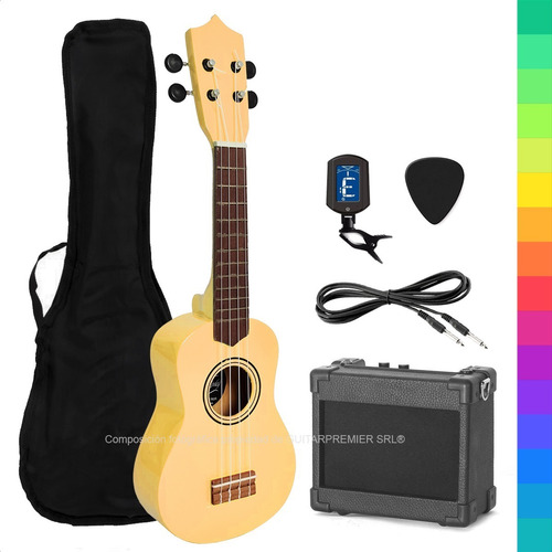 Ukelele Electroacustico Nacional + Amplificador + Accesorios