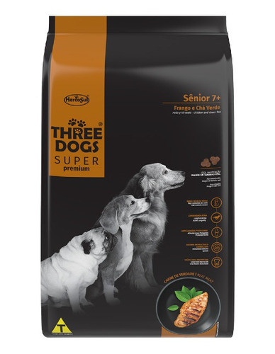 Threedogs Super Premium Senior 15+2kg Pollo Y Te Verde +rega