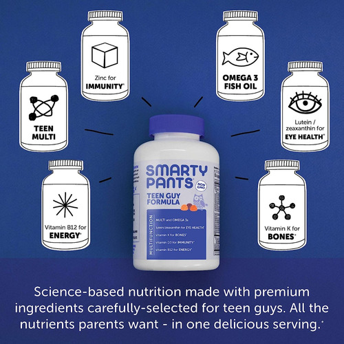 Smarty Pants Vitaminas Y Omega Para Adolescentes 120 Pzas Sabor Naranja, Cereza Y Lima