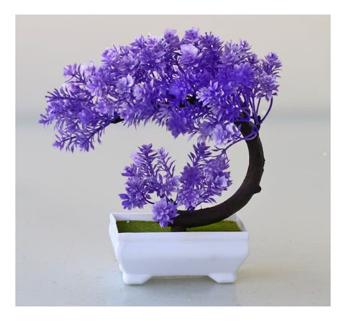 Arbol Bonsa' Artificial Con Macetadecoración Hogar Oficina Violeta