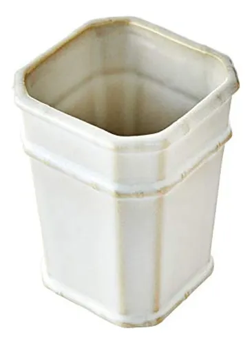 Skl Home Vern Yip Vaso De Celosía De Bambú, Blanco