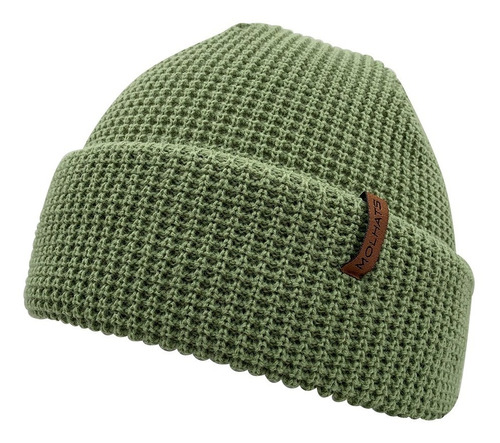 Gorro Tejido Punto Waffle Con Bota Ancha Beanie Fashion