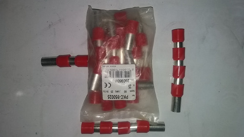 Pack Terminal Tubular Rojo Pkc-950025, Cable 25 Awg 25 Und.