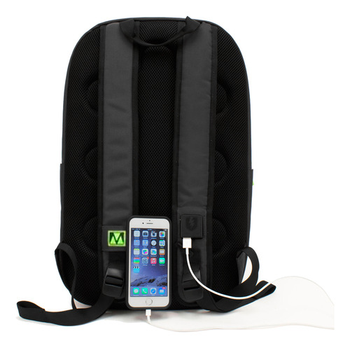 Mochila M-edge Para Notebook 15  Con Powerbank 4000mah