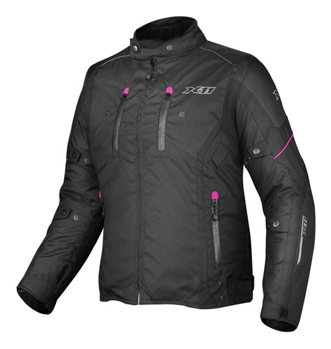 Jaqueta Feminina Ventilada Moto X11 Iron 3 Preto Rosa