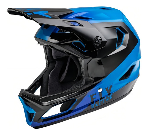 Casco Integral Fly Racing Rayce Mtb Color Matte Blue/black Talla Talla M (57-58 Cm)