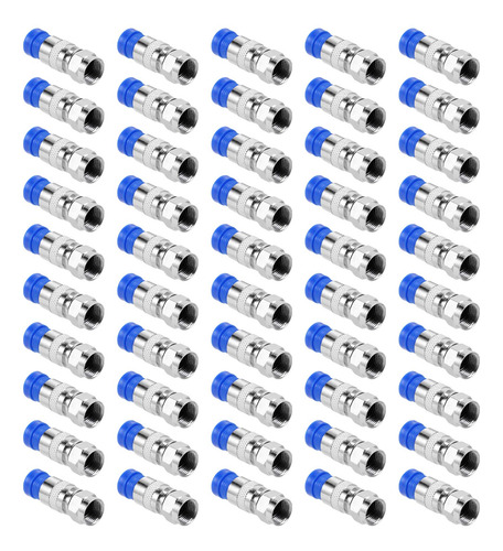 Conectores De Compressão 50pcs Rg6, Cabo Coaxial, Impermeáve