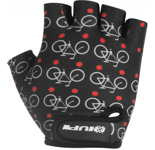 Luva Hupi Eco Dedo Curto Love Bike Preta E Branca Ciclismo