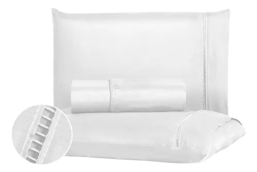 Jogo De Lençol Queen 3 Peças 400 Fios C/ Elástico Hotel