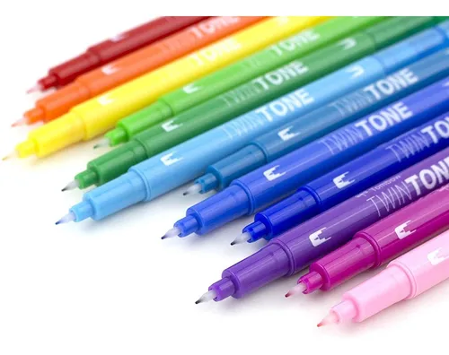 Juego 12 Marcadores Doble Punta Tombow Diseno Arcoiris