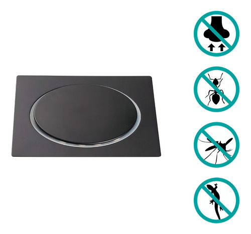 Ralo Inteligente Para Piso 10 Cm X 10 Cm - Tipo Click Preto Nitro Metais