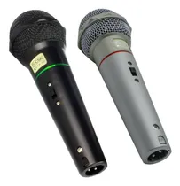 Comprar Kit 2 Microfones Com Fio Mão Dinâmico Chave Cabo 3m Csr 505
